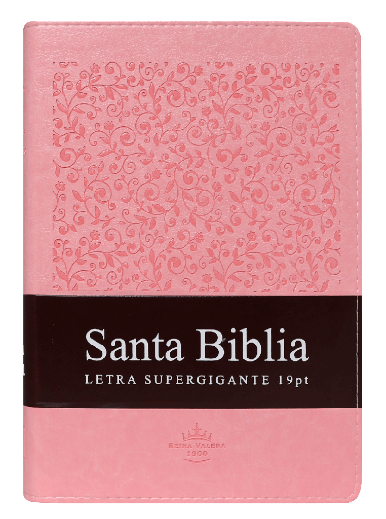 Biblia Reina Valera 1960 grande letra supergigante imitación piel rosa