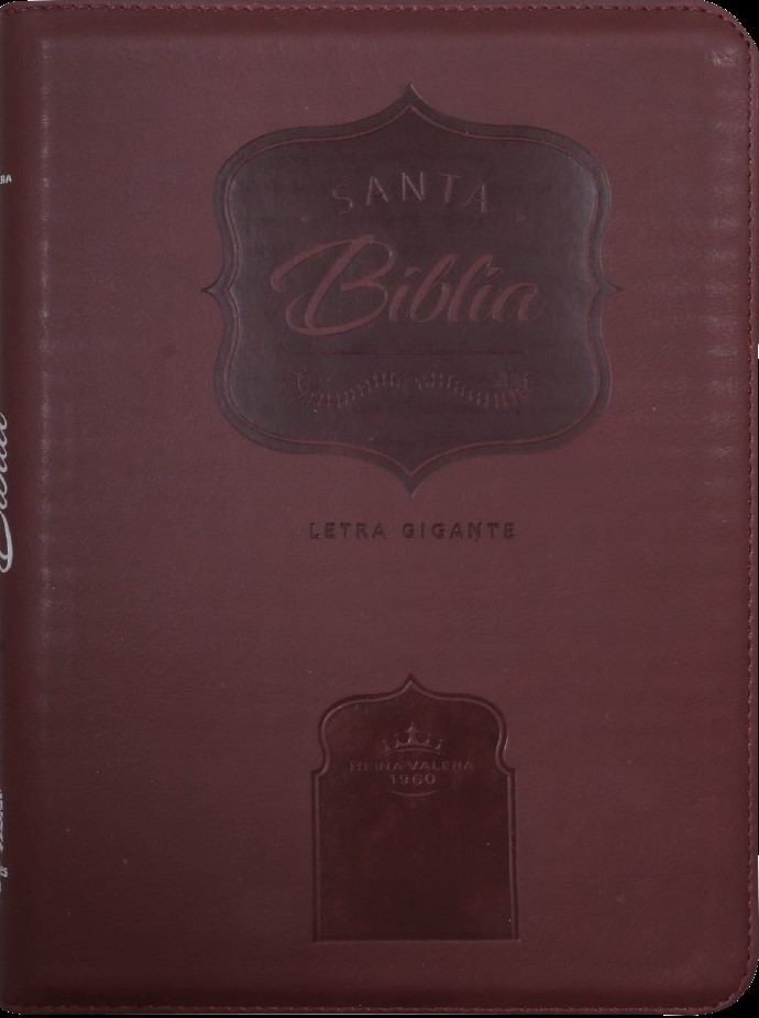 Biblia Reina Valera 1960 Grande Letra Gigante Imitación Piel Vino Código QR