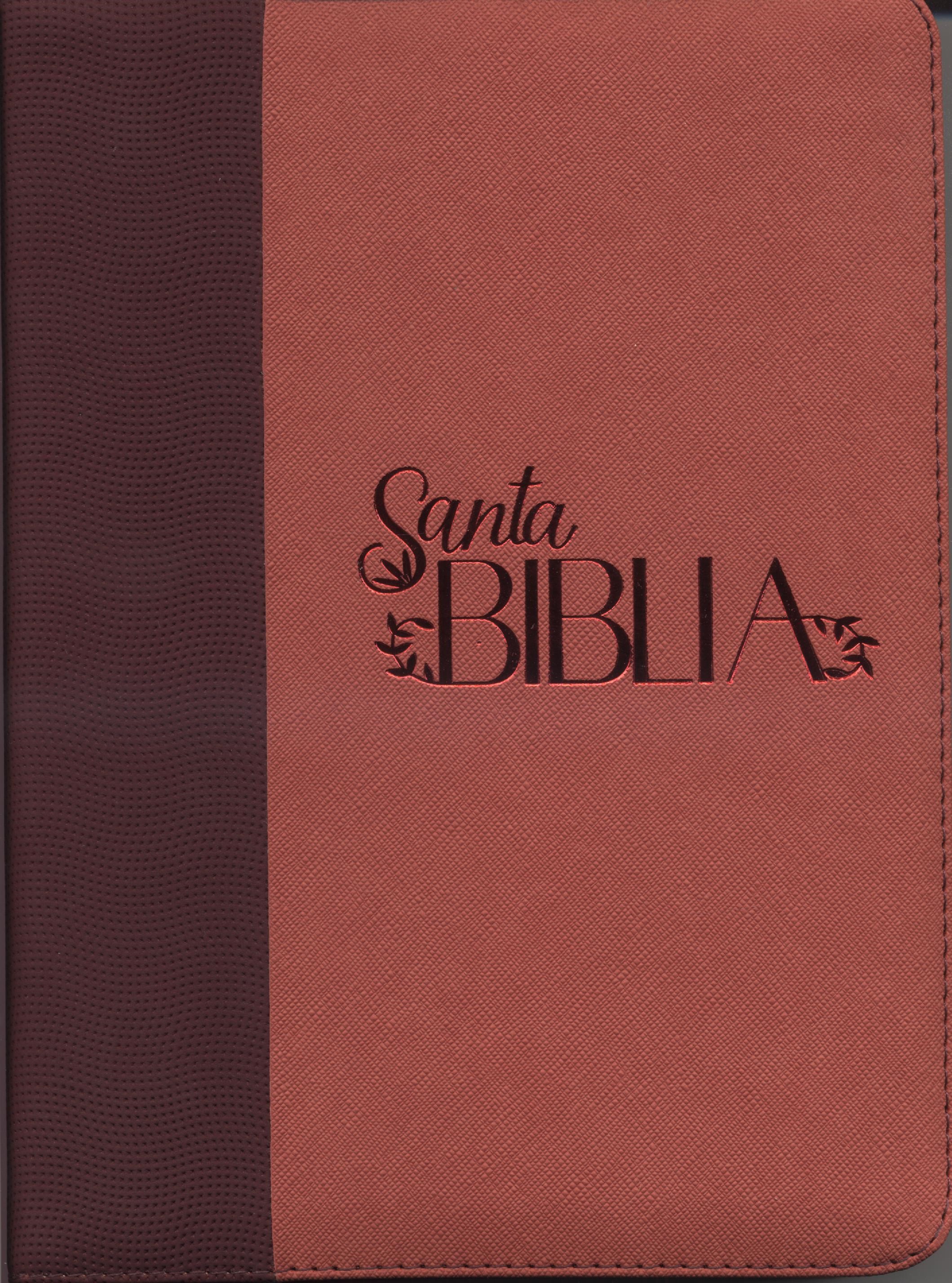 Biblia Reina Valera 1960 Grande Letra Grande Imitación Piel Naranja Vino Código QR
