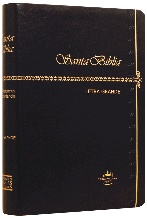 Biblia Reina Valera 1960 mediana letra grande imitación piel negro