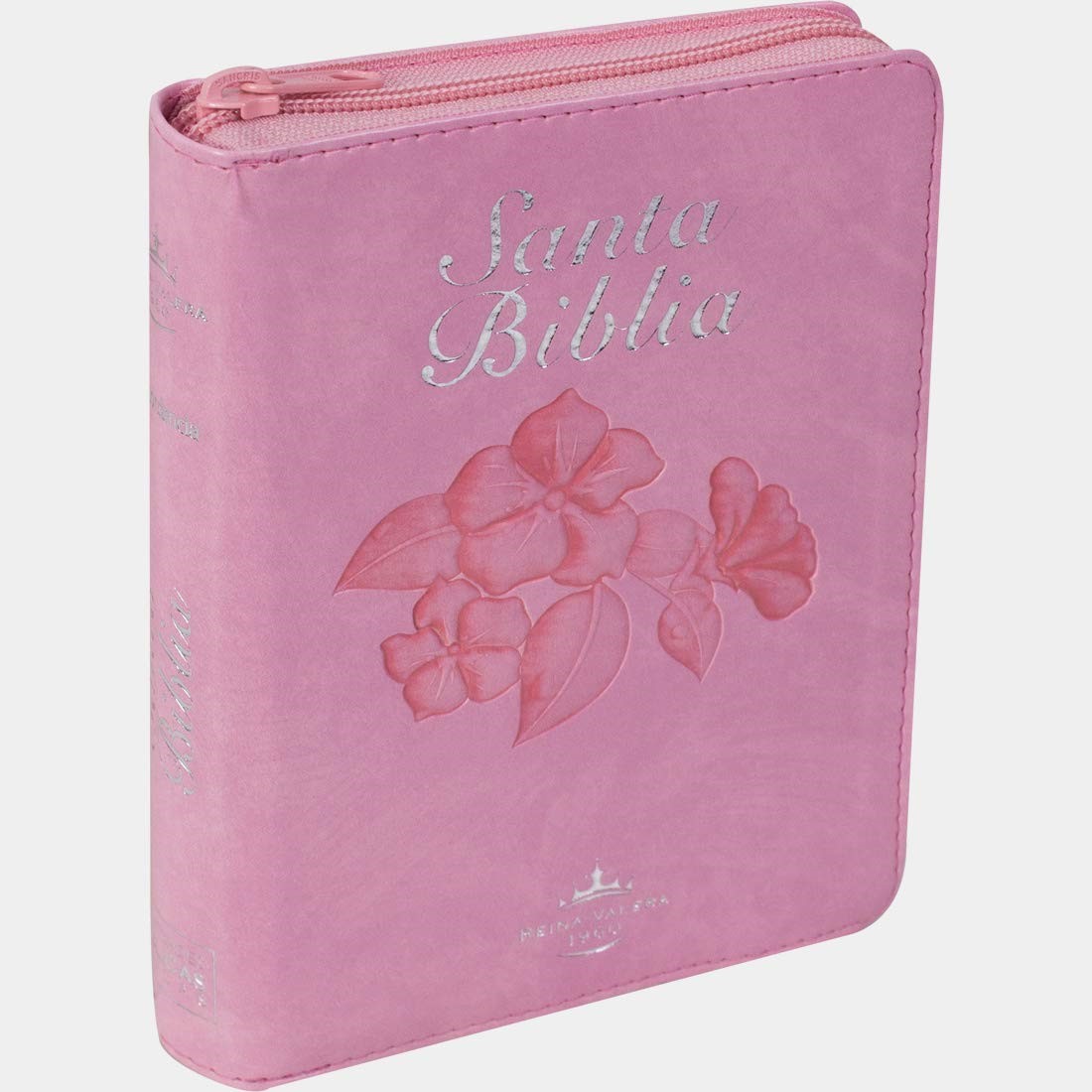 Biblia Fuente de Bendiciones Reina Valera 1960 Chica Letra Mediana Imitación Piel Rosa