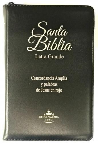 Biblia Reina Valera 1960 Mediana Letra Grande Imitación Piel Negro
